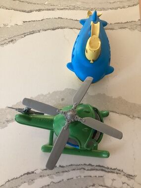 Green Toys Helicopter+ Submarine Bath Toys Scoop Pour Made in USA Recycled